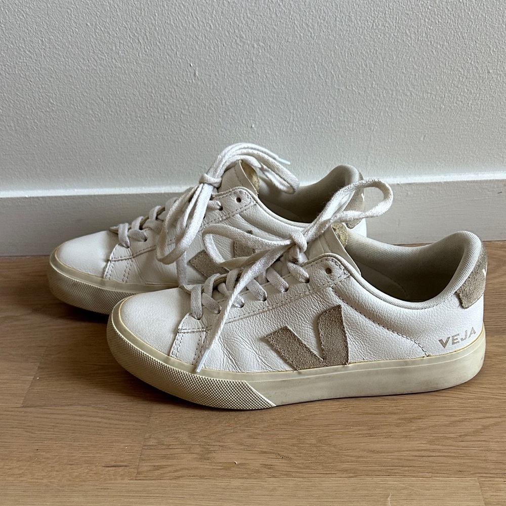 Veja Cream and Tan Casual Sneakers